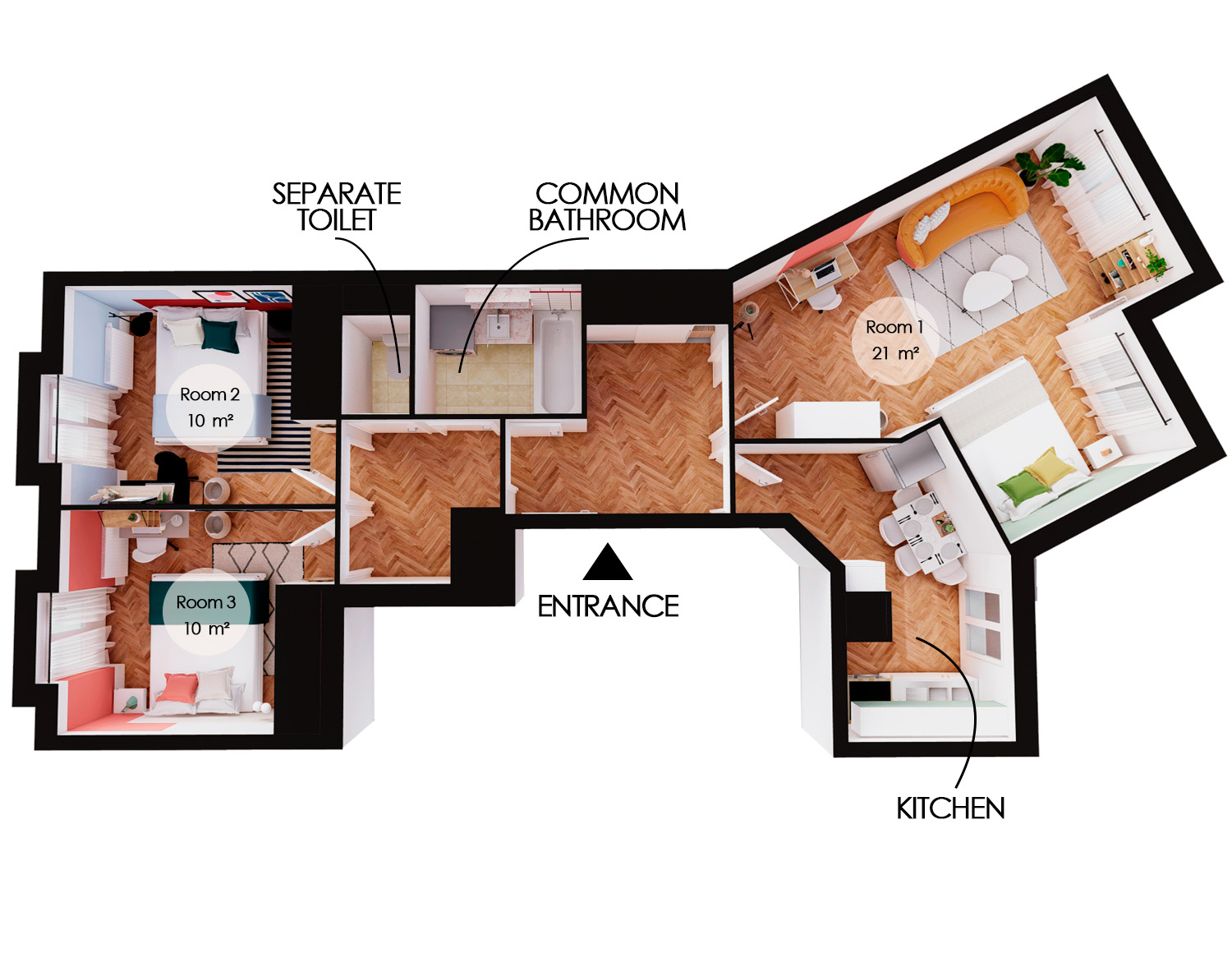 Nice 10 m² bedroom to rent in Saint-Denis – SDN23