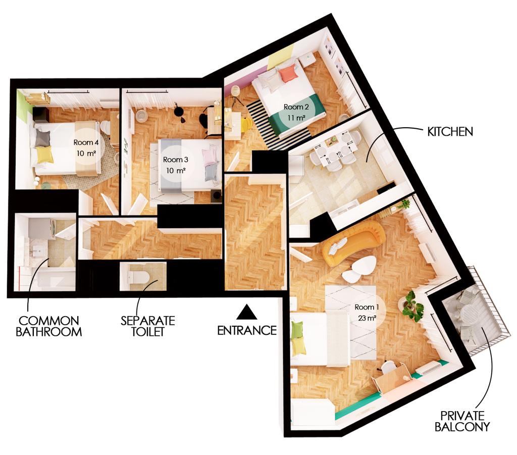 Adorable 10 m² bedroom to rent in Saint-Denis – SDN08