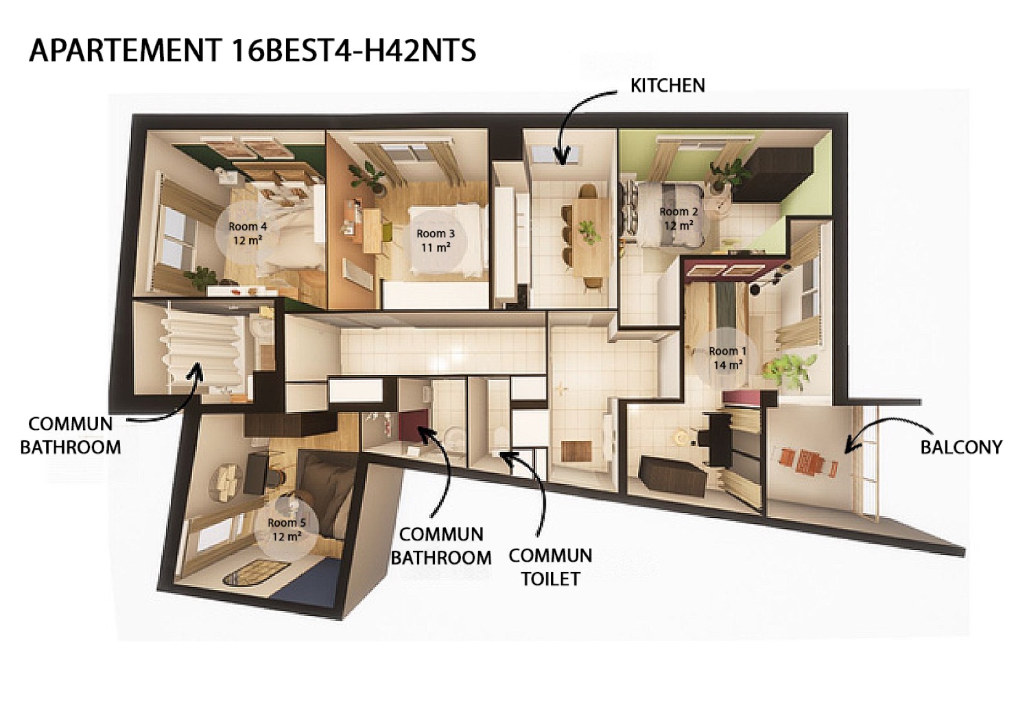 Move into this 14 m² co-living room on the Île de Nantes – NT5