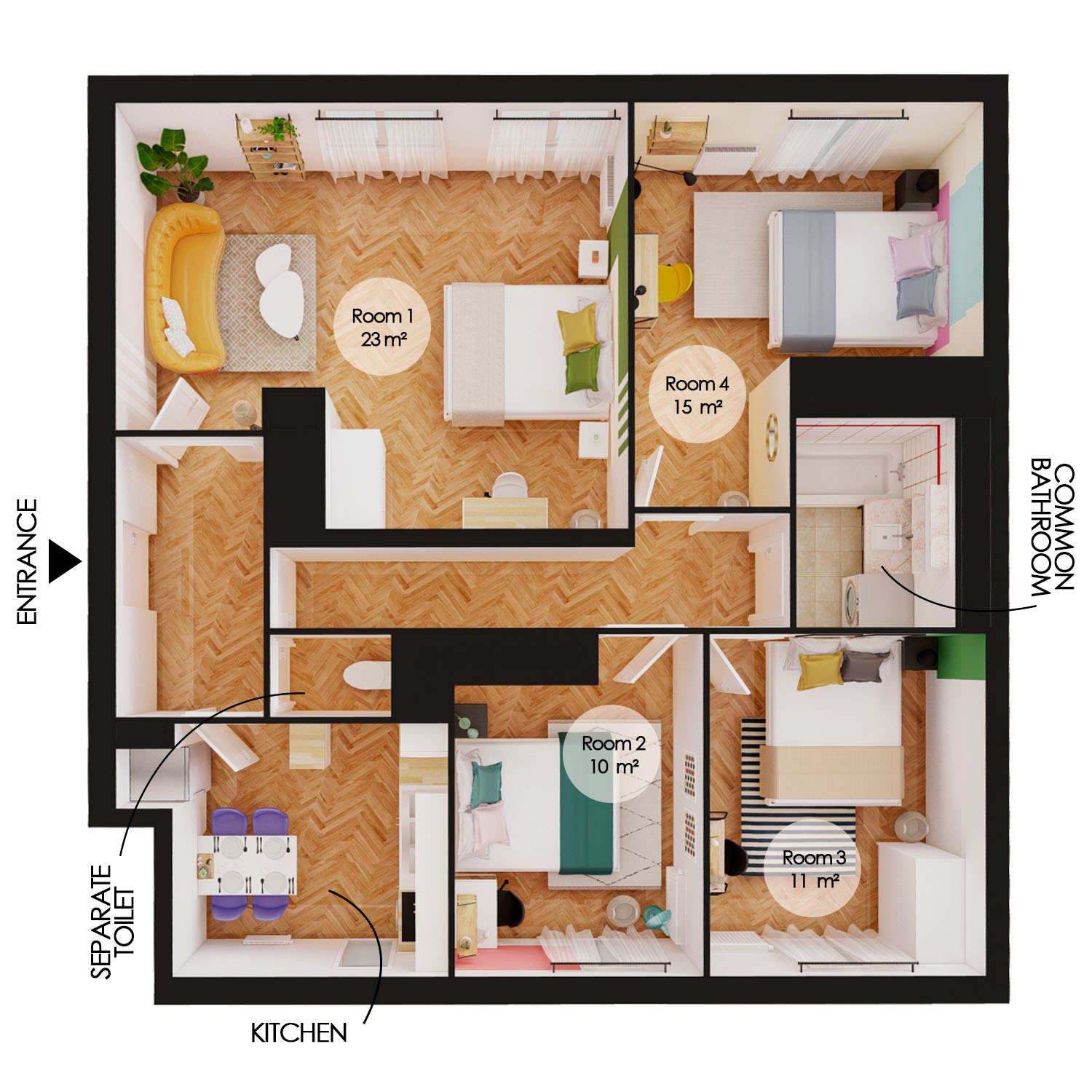 Charming 10 m² bedroom for rent in Saint-Denis – SDN37