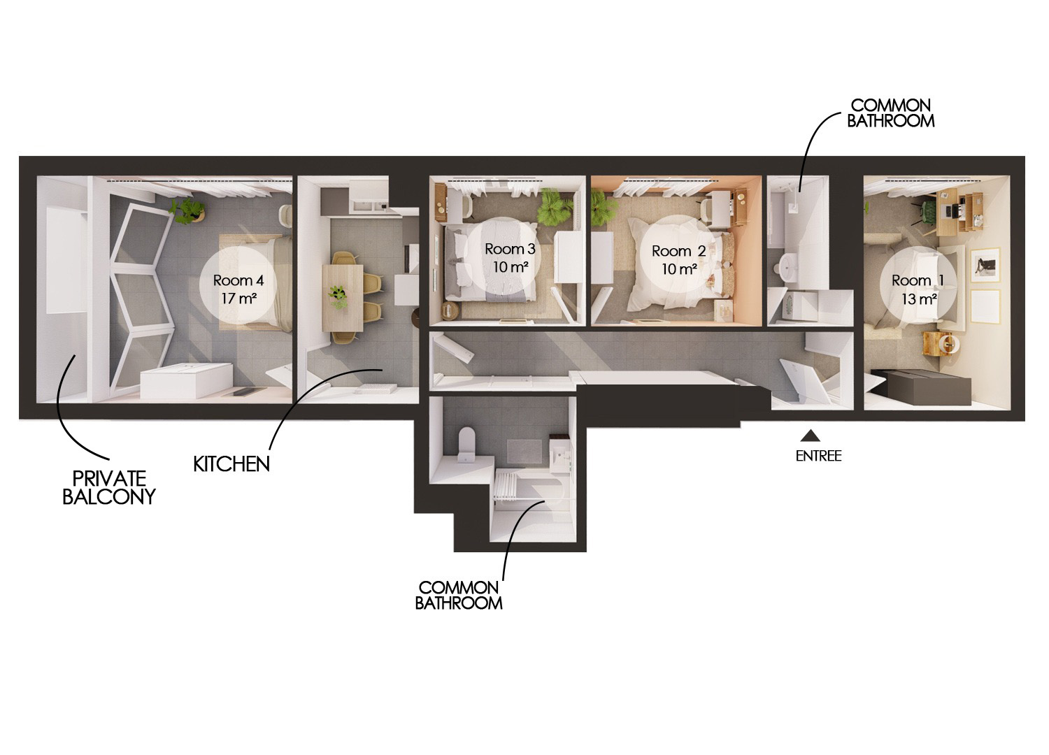Rent this cosy 10 m² bedroom in coliving at Rosa Parks – PA80