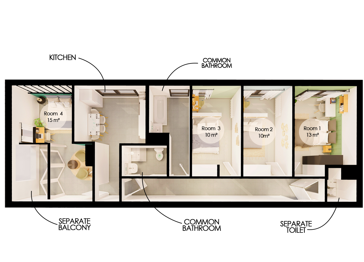 Rent this 15 m² bedroom with a cosy atmosphere in coliving at Rosa Parks – PA70
