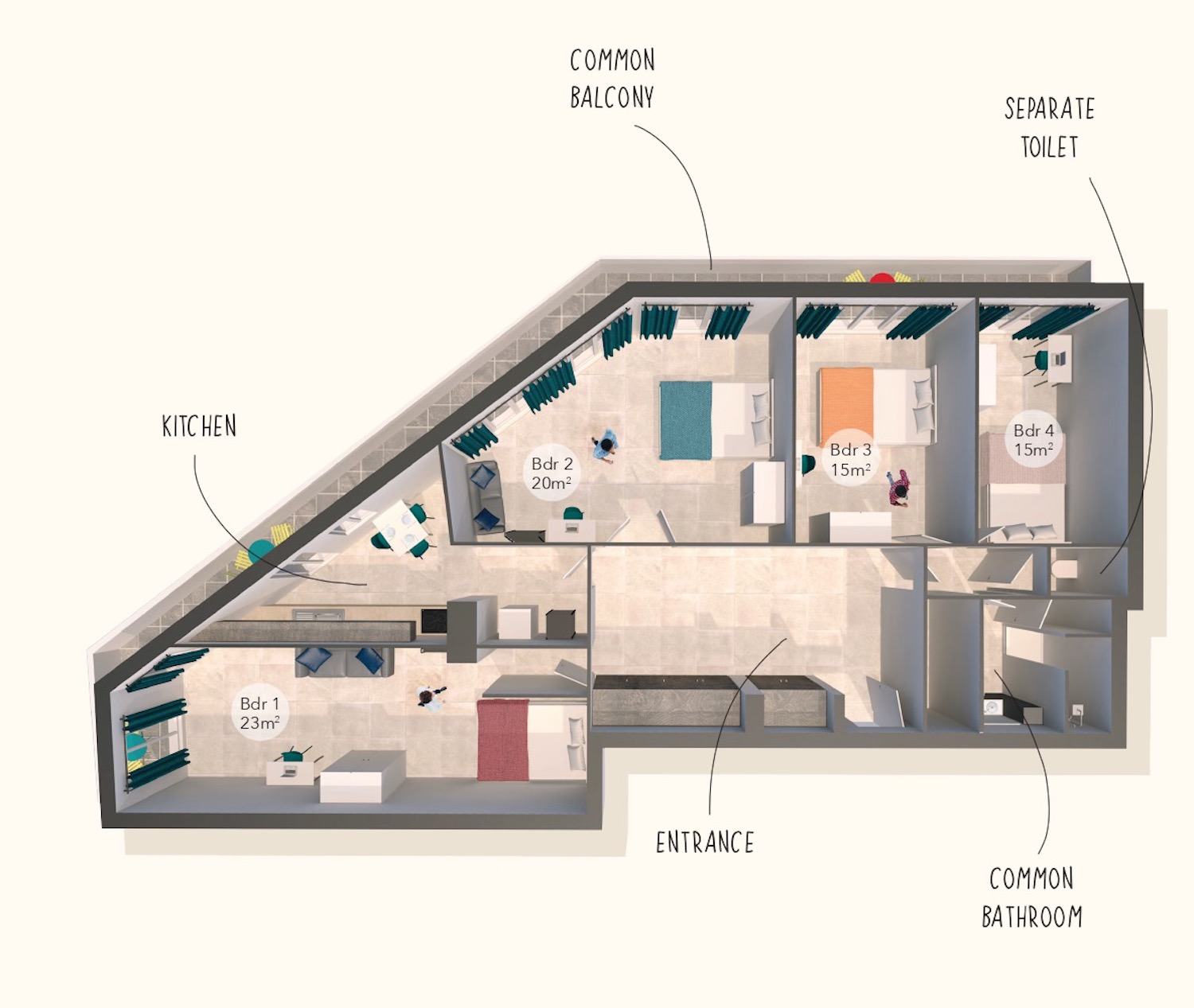 Cosy and comfortable room – 15m² – MA4