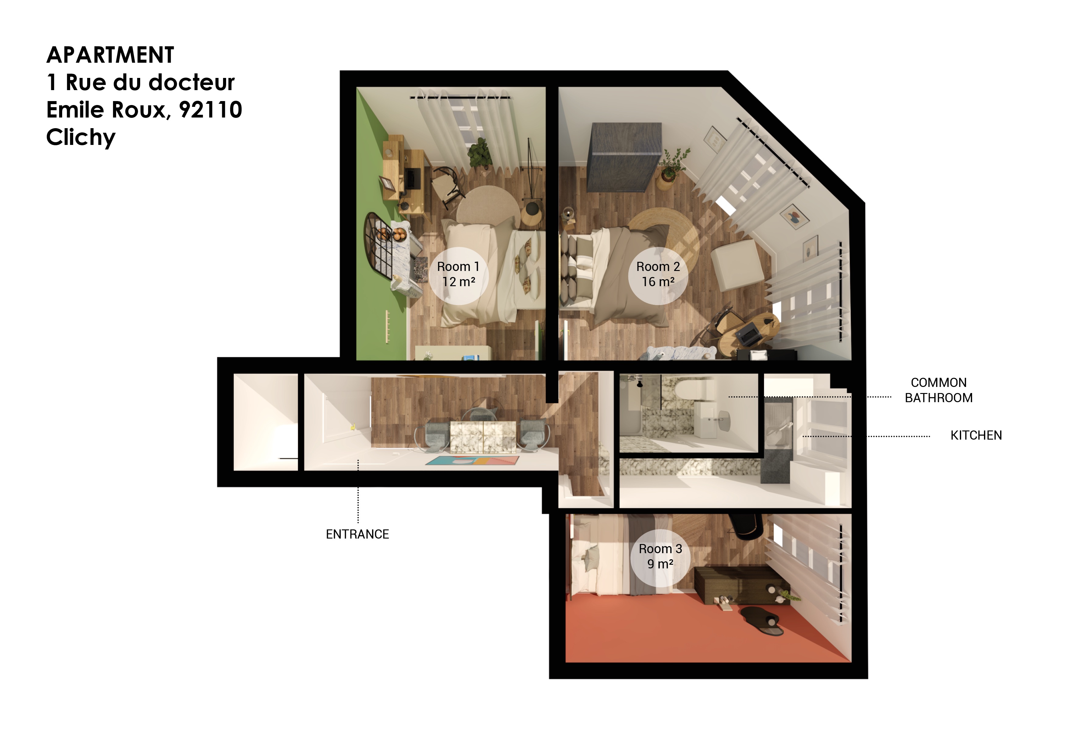 Move into a pleasant 12 m² bedroom – CL44