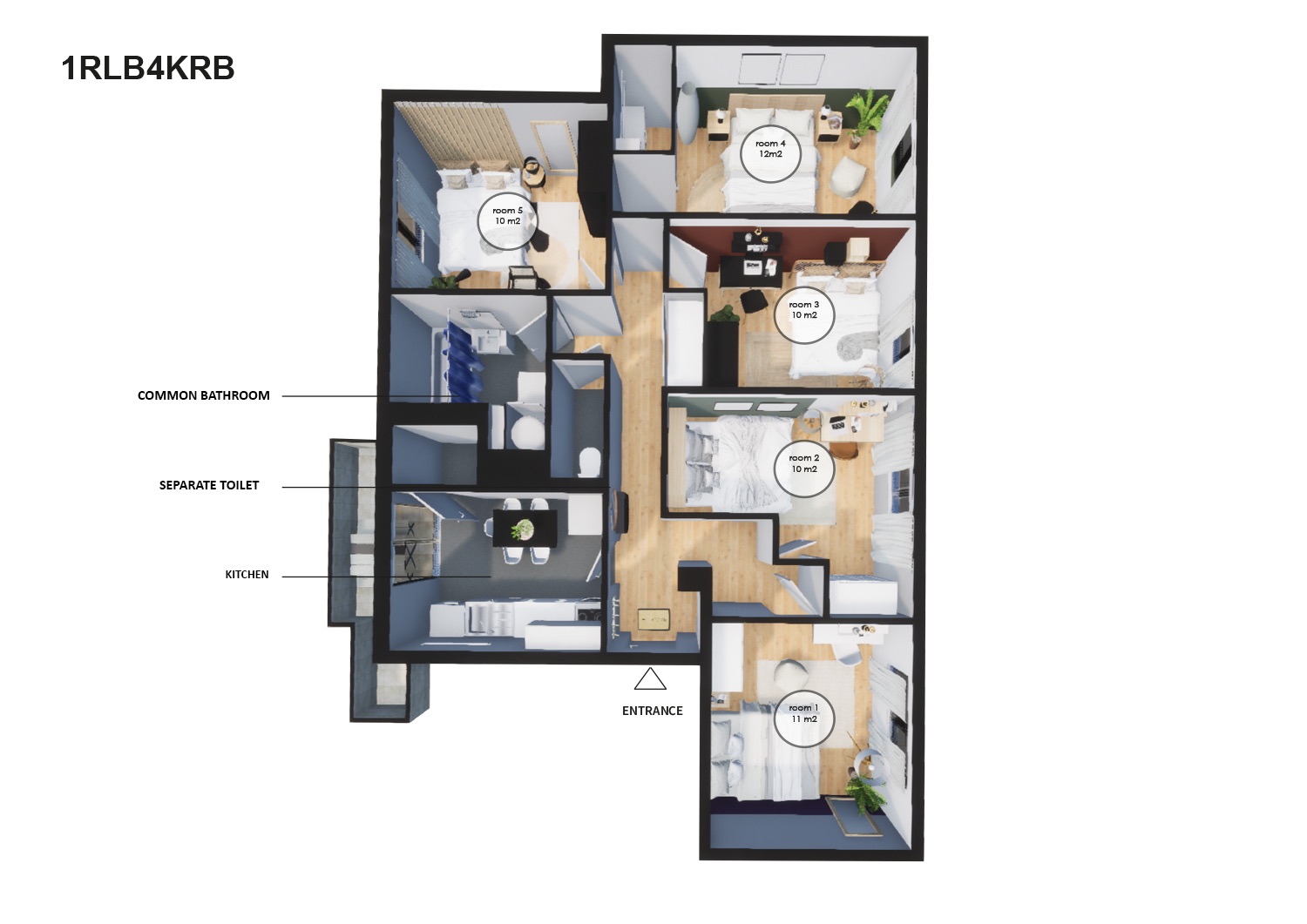 Move into this sleek 11 m² room – KRB14