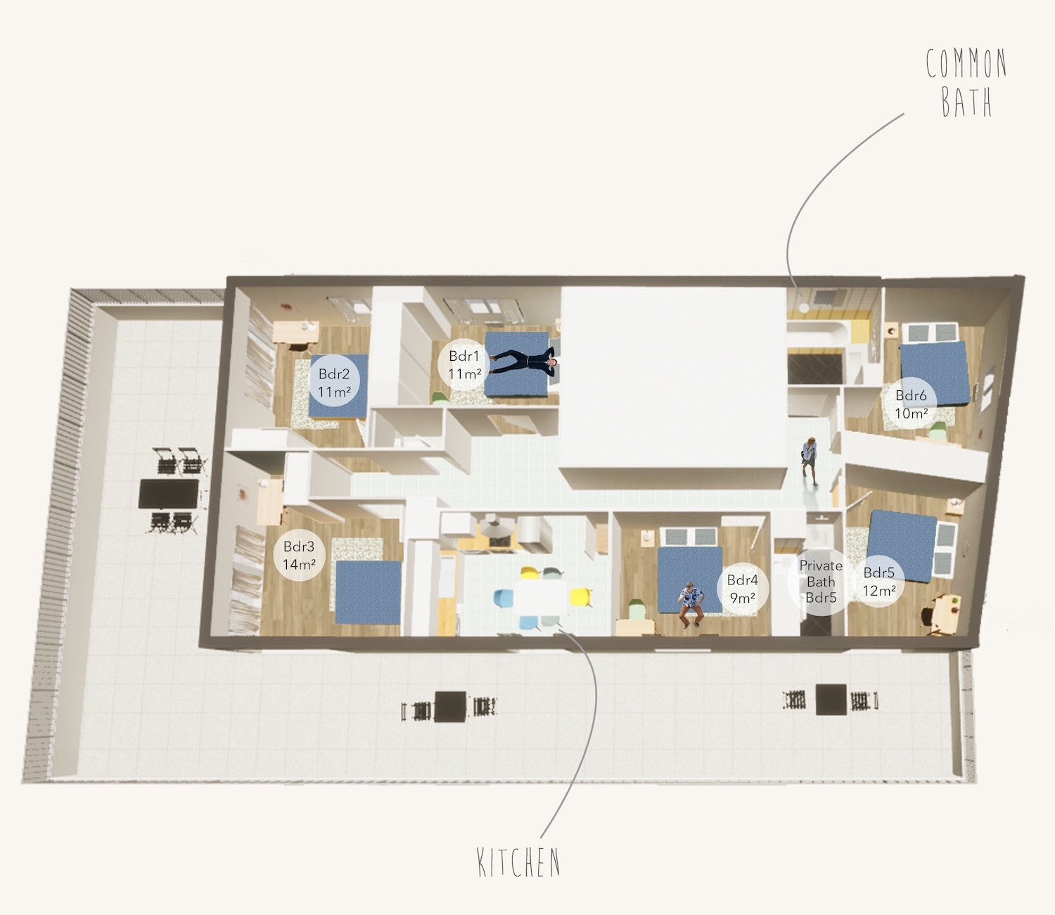 Room of 11 m² fully furnished – LY014