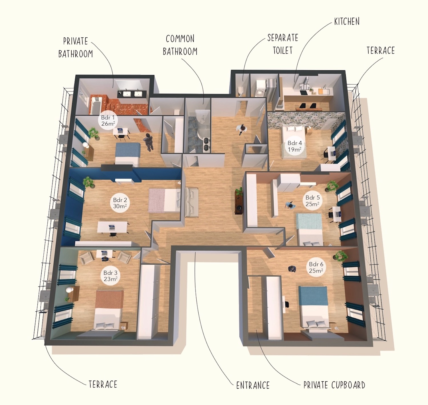 Large suite with bathroom – 40m² – MA8