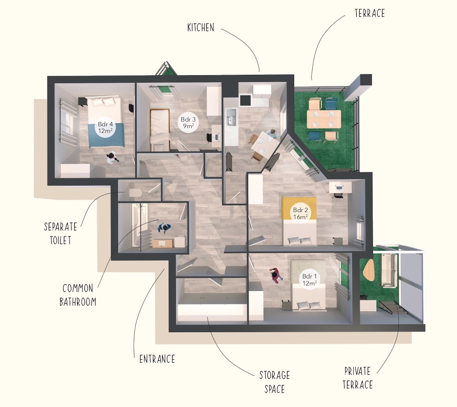 Spacious and comfortable room – 17m² – MA15