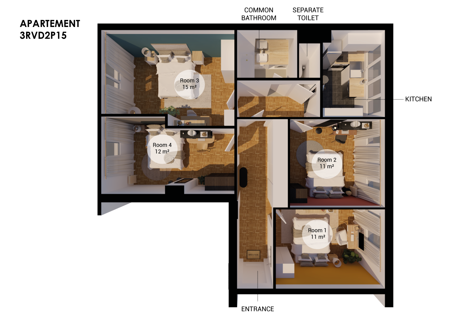 Move into this bright room in Paris – PA113