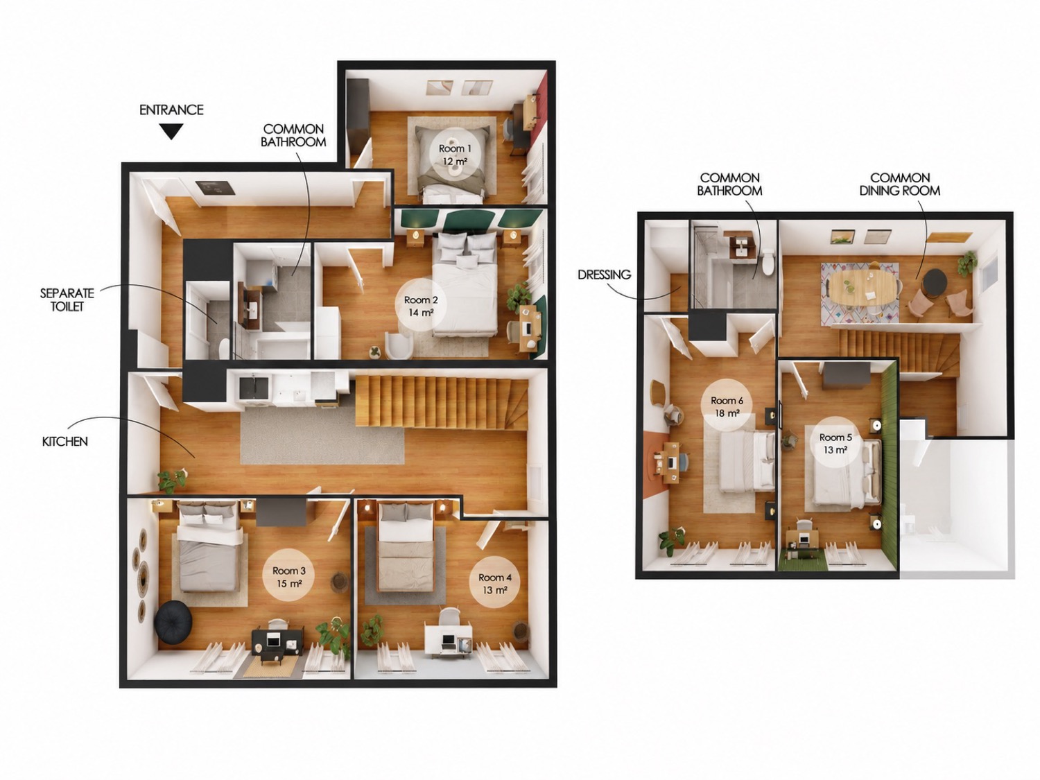 Chic 12 m² bedroom to rent in coliving in Lille – LIL05