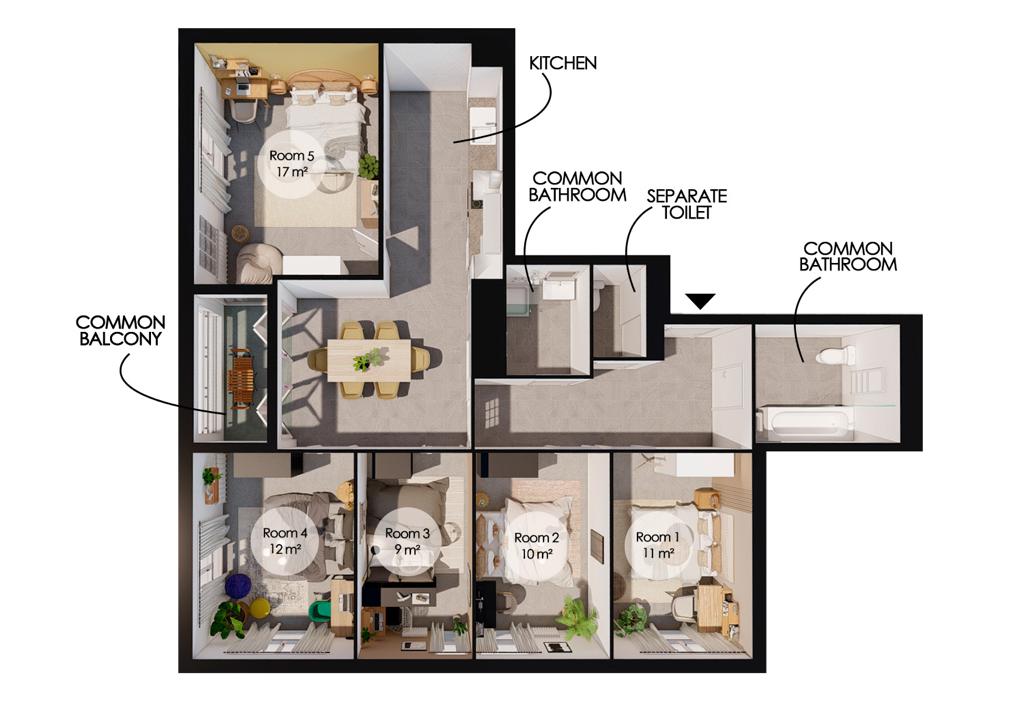 Rent this welcoming 12 m² in coliving bedroom in Paris – PA100