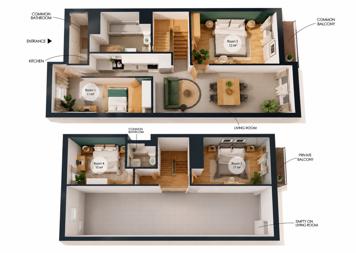 Rent this 11 m² in coliving room with mezzanine in Paris – PA87