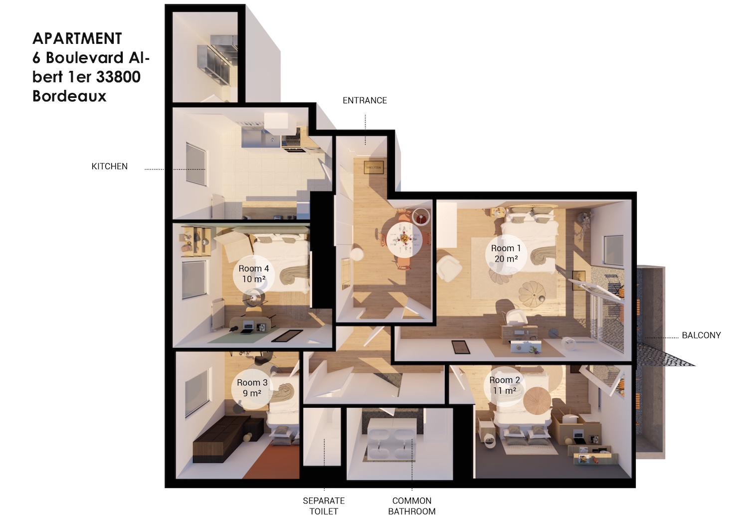 Move into this 20 m² room in Bordeaux – BO39