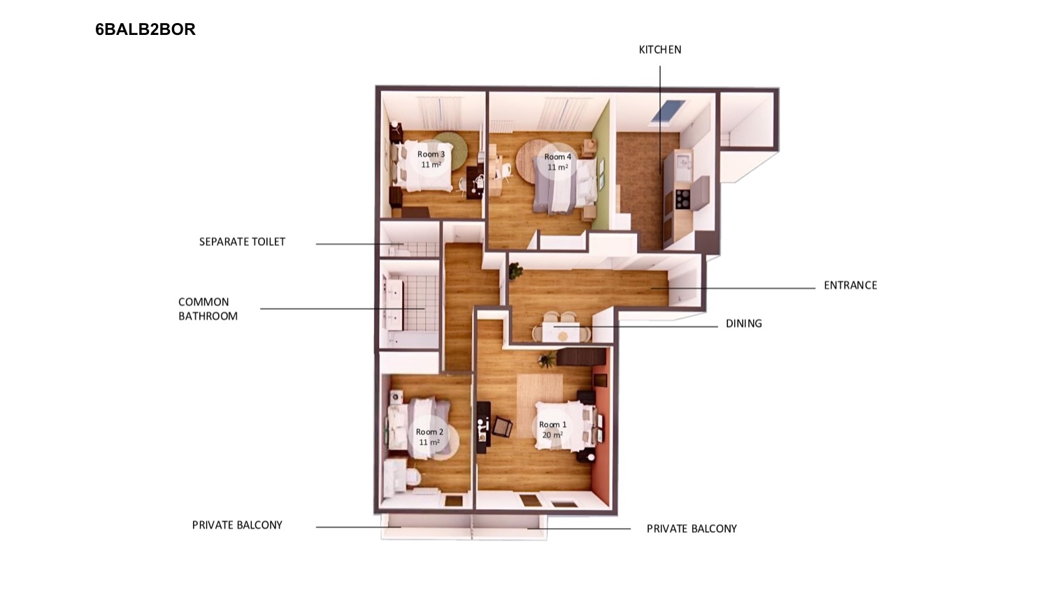 Move into this 20 m² bedroom – BO48