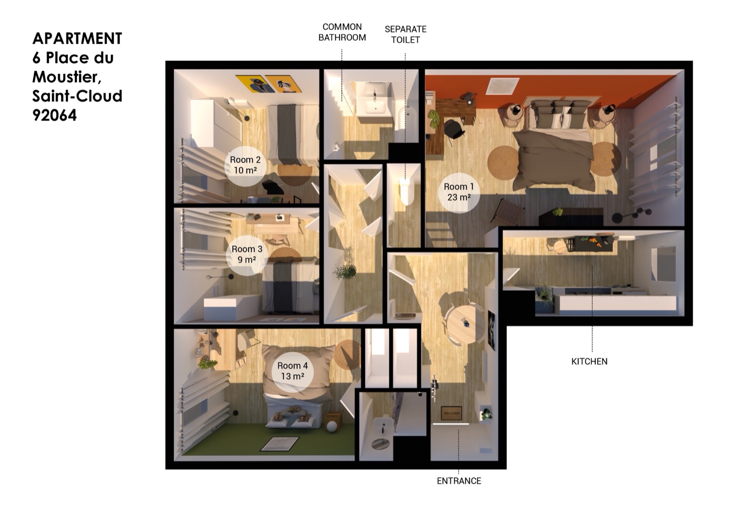 Move into this room of 10 m² – SCL02