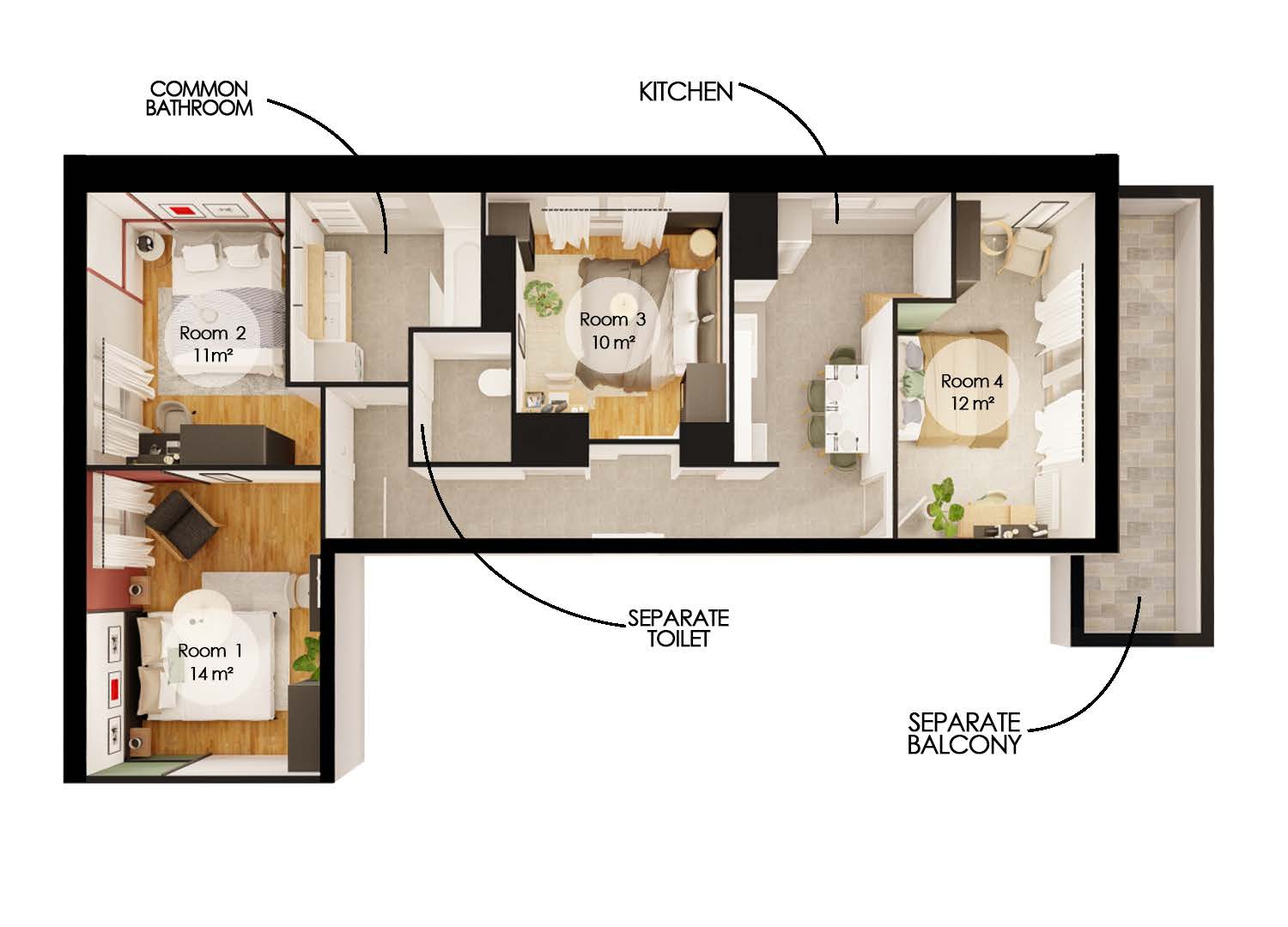 Rent this beautiful 14 m² bedroom in an apartment in coliving in Schiltigheim – ST73