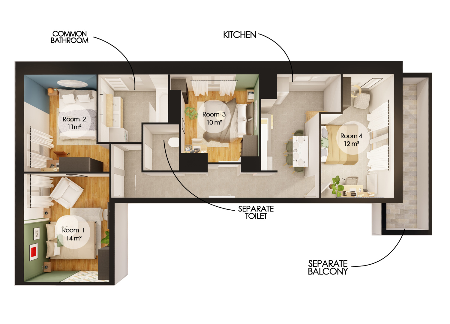 Rent this nice 14 m² bedroom in coliving in Schiltigheim – ST69