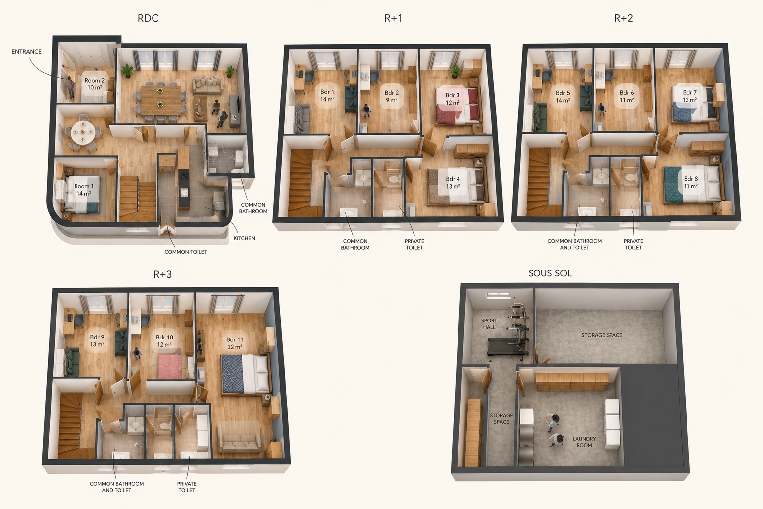 Cosy and bright room – 14m² – IV05