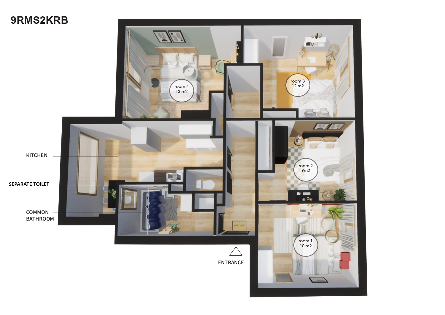 Invigorating 10 m² room in Kremlin-Bicêtre – KRB36